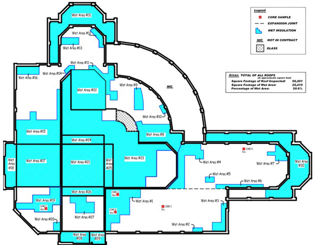 Nuclear roof moisture surveys