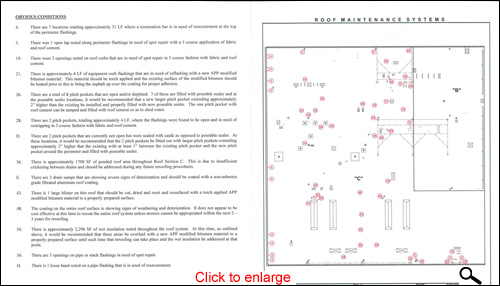 example of a quantitative audit for a commercial roof